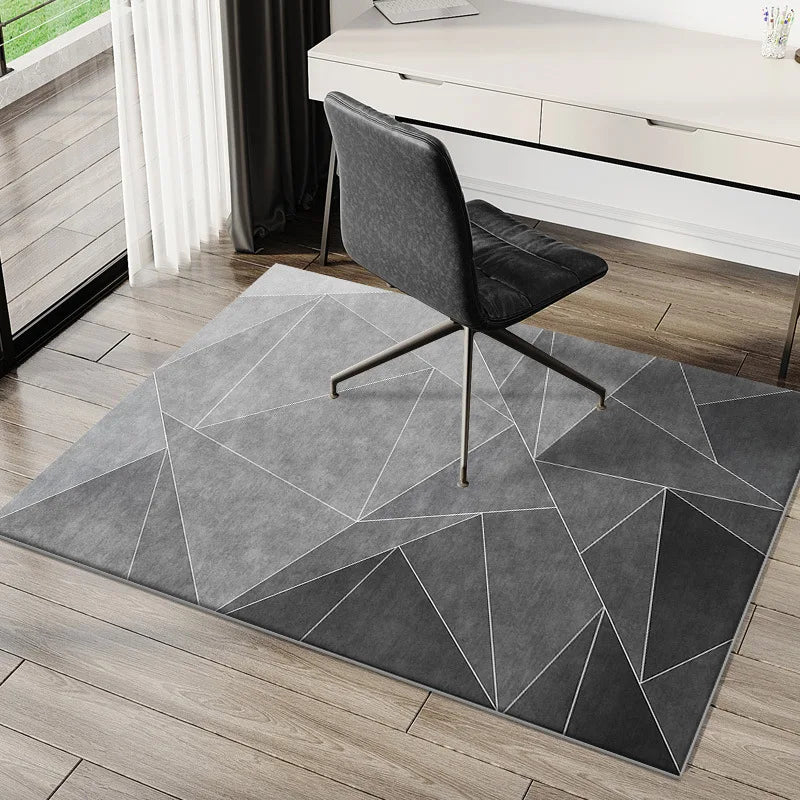 Alfombra geométrica VIKAMA para estudio, escritorio de ordenador, silla de e-sports, alfombrilla antideslizante para dormitorio, alfombra rectangular de terciopelo de cristal.