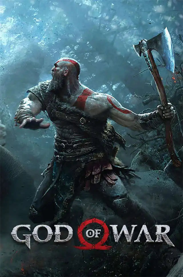 God of War Ragnarok 2022 Poster - Kratos Themed Wall Art for Gaming Room Decor