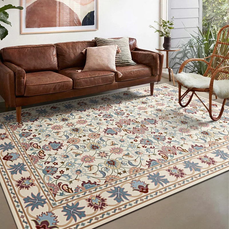 VIKAMA Alfombra Boho Lujo Terciopelo Cristal Dormitorio Sala Estar Tapete Decoración Hogar Vintage Exótica Moderna Minimalista Alfombra de Área Grande