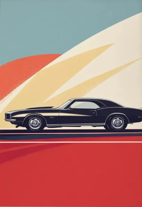 Retro Muscle Car 70s Auto Poster Classic German Car Poster Vintage Wall Art Unique Room Decoration Canvas Painting for Home Room