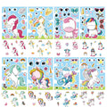 8/16/24PCS Pegatinas de dibujos animados de unicornios arcoíris para collage, decorativas para móviles, tabletas, patinetas, pegatinas impermeables para papelería