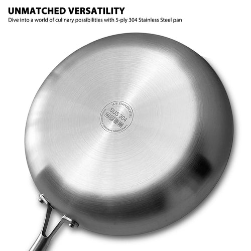 Sartén de acero inoxidable 304, sartén antiadherente para freír, olla para filetes, utensilios de cocina sin revestimiento para estufa de gas y cocina de inducción