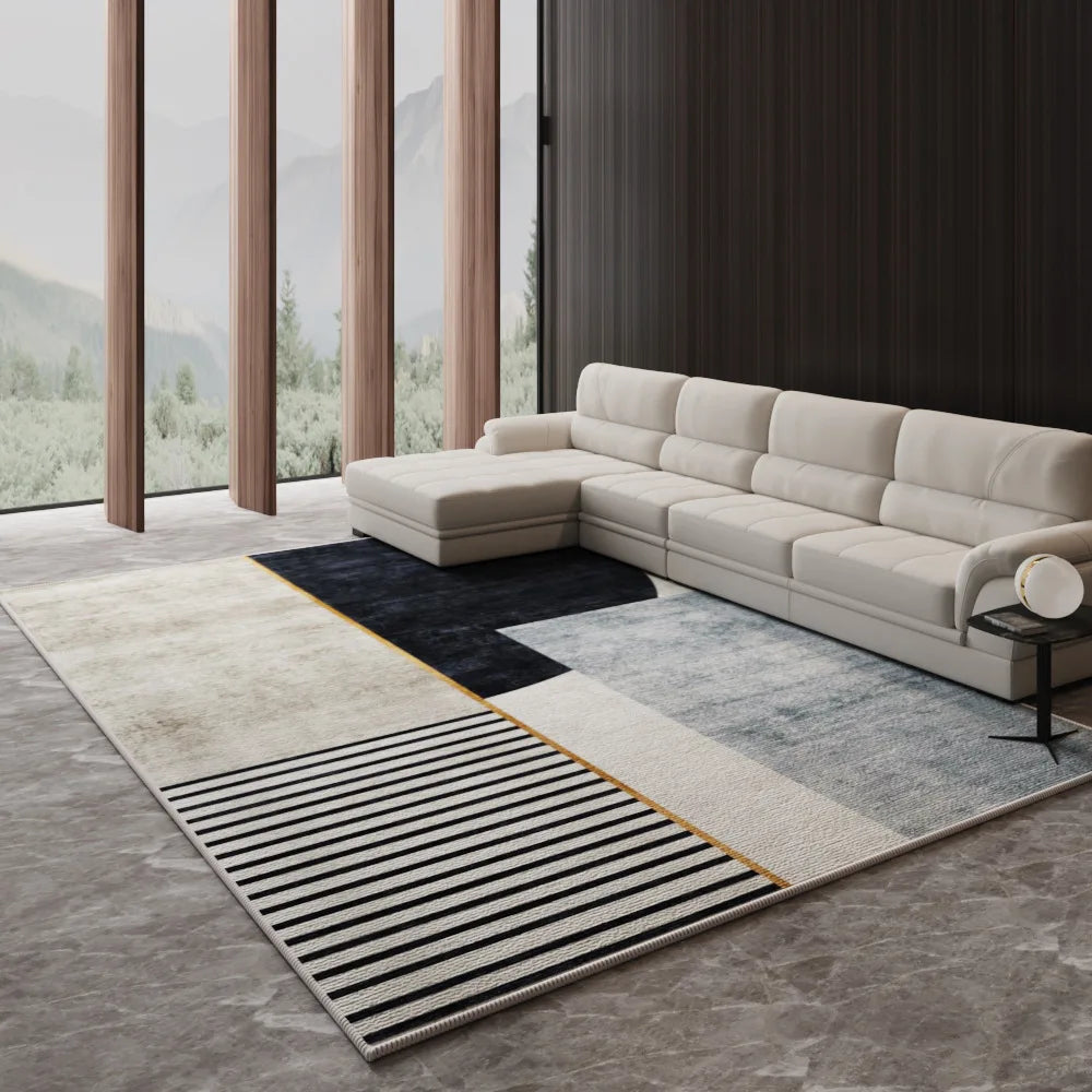 Alfombra Nórdica de Lujo Ligero VIKAMA para Sala de Estar, Sofá, Mesa de Centro, Tapete de Piso para Dormitorio y Salón, Alfombra de Gran Área, Decoración del Hogar