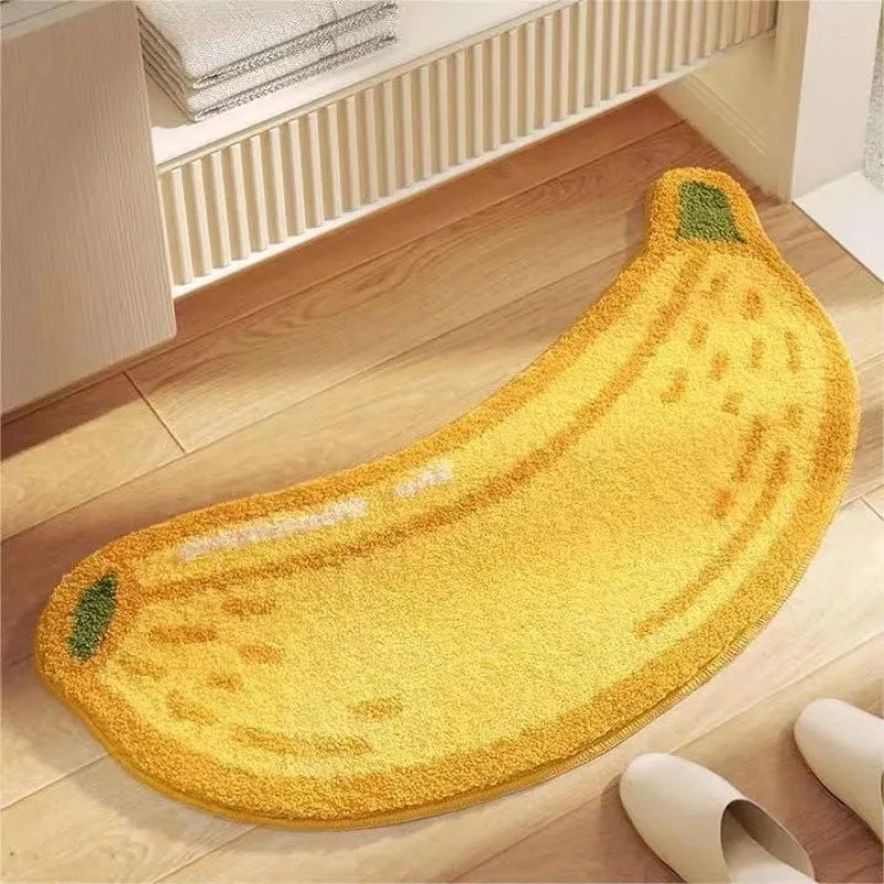 Alfombra de Imitación de Cachemira con Diseño de Frutas Frescas VIKAMA, Cálida, Lavable a Máquina, para Baño, Puerta, Porche, Decoración del Hogar
