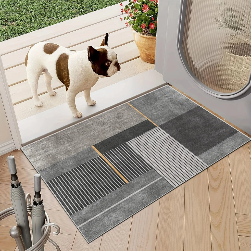 Tapis géométriques minimalistes VIKAMA – Idéaux pour les couloirs, les tapis de cuisine et les paillassons d'entrée – Décoration d'intérieur durable et facile d'entretien