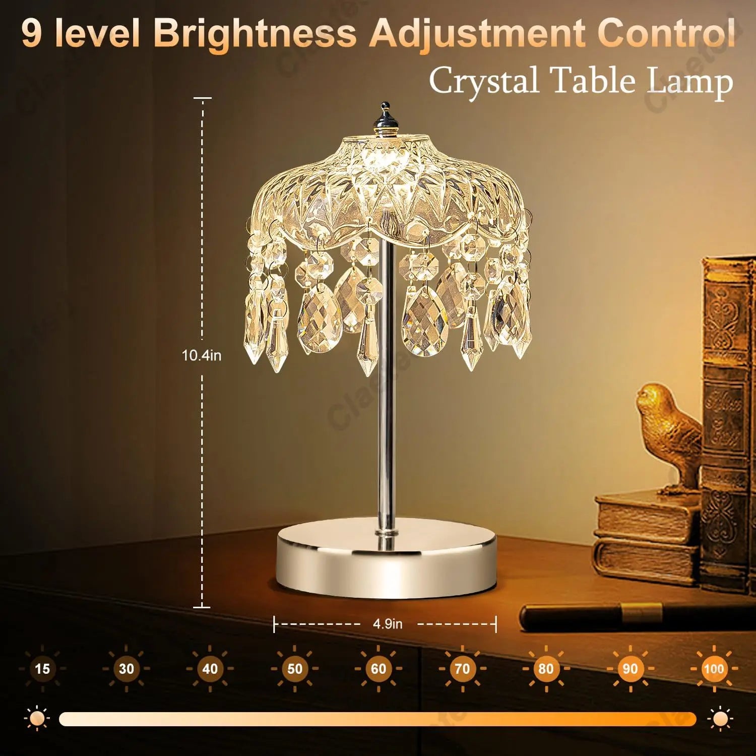 Lámpara de mesa de cristal de lujo ligero para dormitorio, mesita de noche, retro europea, luz nocturna decorativa, accesorios de iluminación para el hogar con ambiente