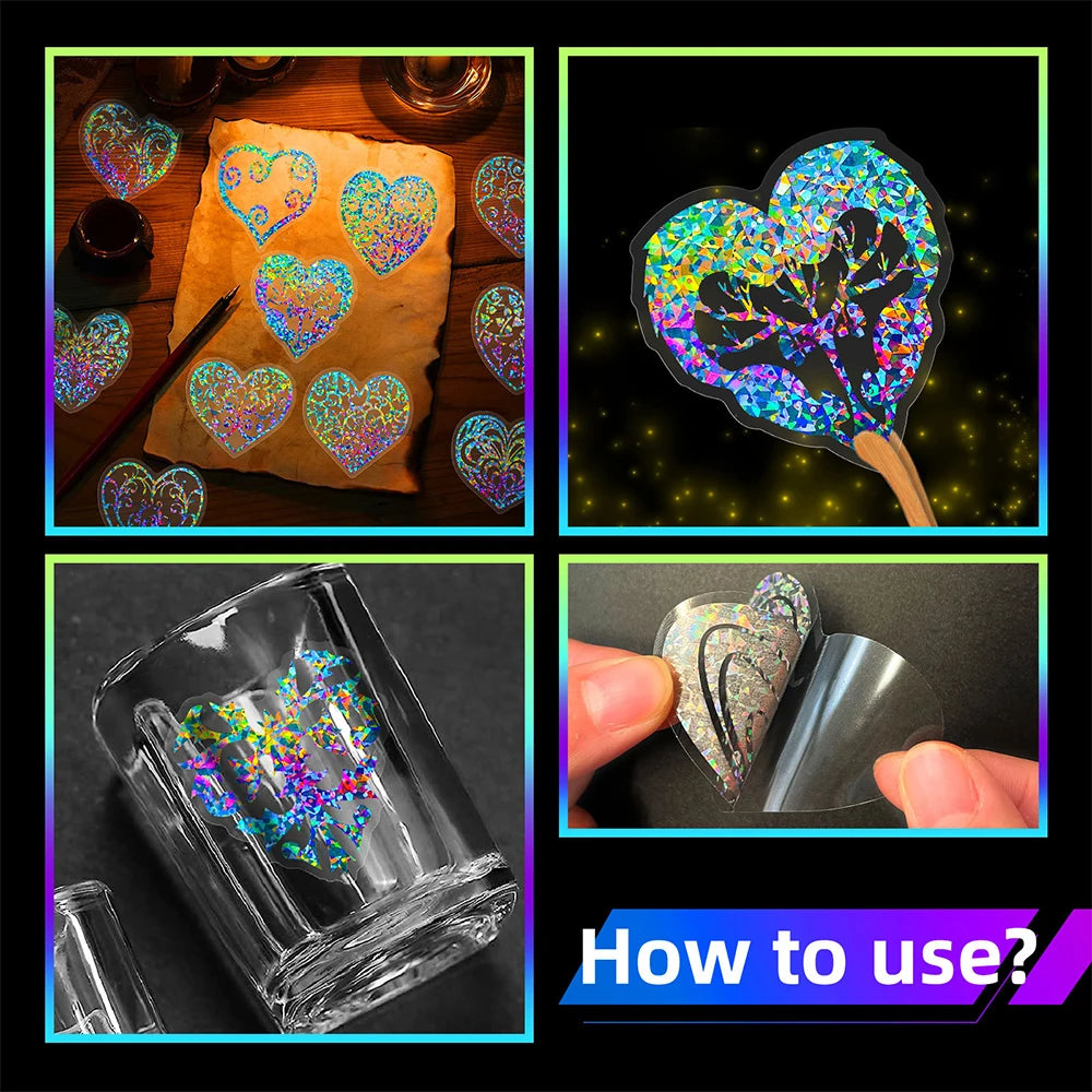 10/30/50 autocollants de dessin animé holographiques laser fleur esthétiques pour ordinateur portable, carnet, téléphone, valise, décoration, décalcomanies, jouet pour enfant