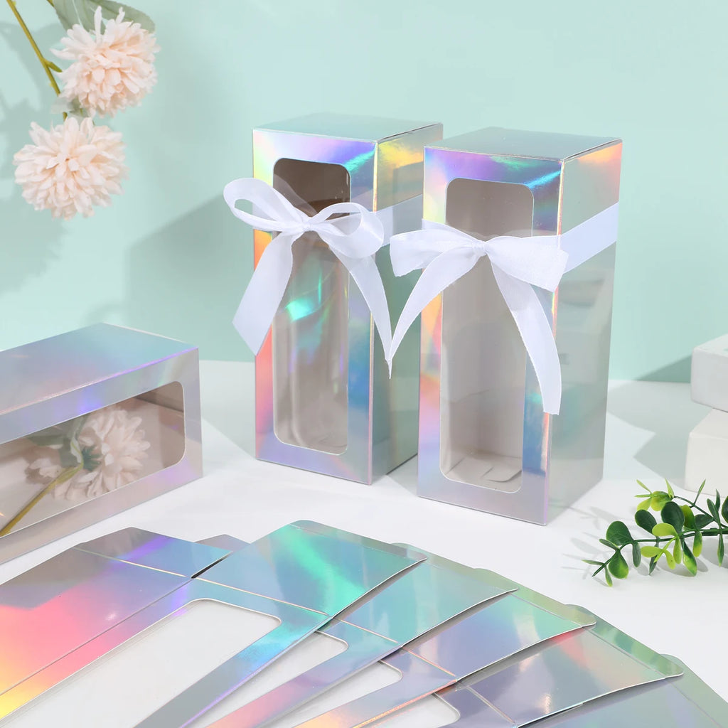 10 boîtes cadeaux en verre blanc noir, laser argenté, boîtes d'affichage en verre, boîtes cadeaux transparentes, bocaux pour tasses d'eau, verre de sublimation