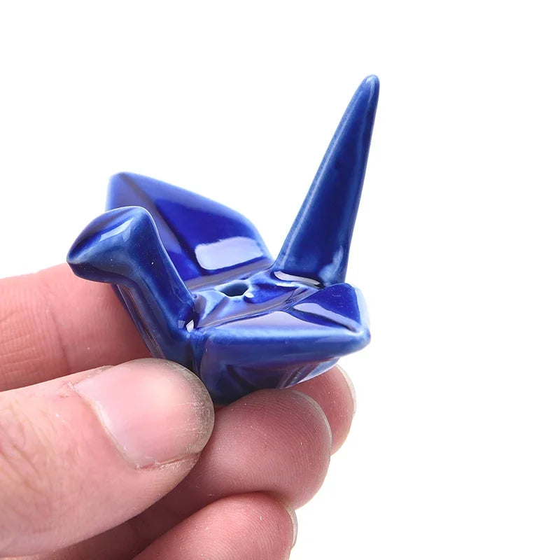 Porte-Encens en Forme de Mille Grues en Papier Support en Céramique Bâton d'Encens Support DIY Décoration de Maison