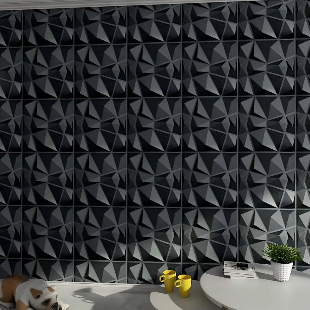 20 Paneles de Pared 3D 30x30cm Decoración de Pared Interior para Sala de Estar Dormitorio Hotel Oficina Mural Azulejo-Panel-Molde Adhesivo de Pared 3D