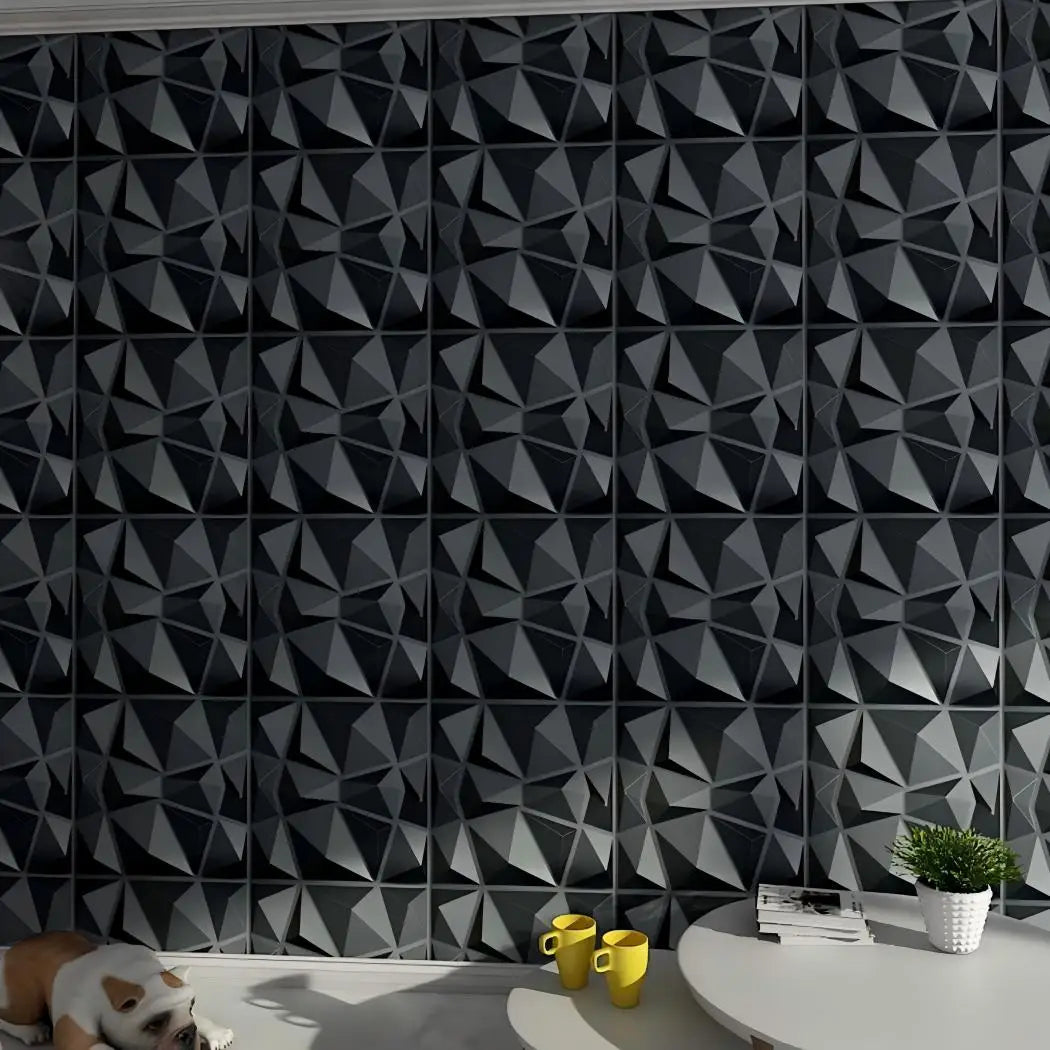 20 Paneles de Pared 3D 30x30cm Decoración de Pared Interior para Sala de Estar Dormitorio Hotel Oficina Mural Azulejo-Panel-Molde Adhesivo de Pared 3D