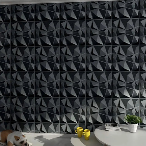 20 Paneles de Pared 3D 30x30cm Decoración de Pared Interior para Sala de Estar Dormitorio Hotel Oficina Mural Azulejo-Panel-Molde Adhesivo de Pared 3D