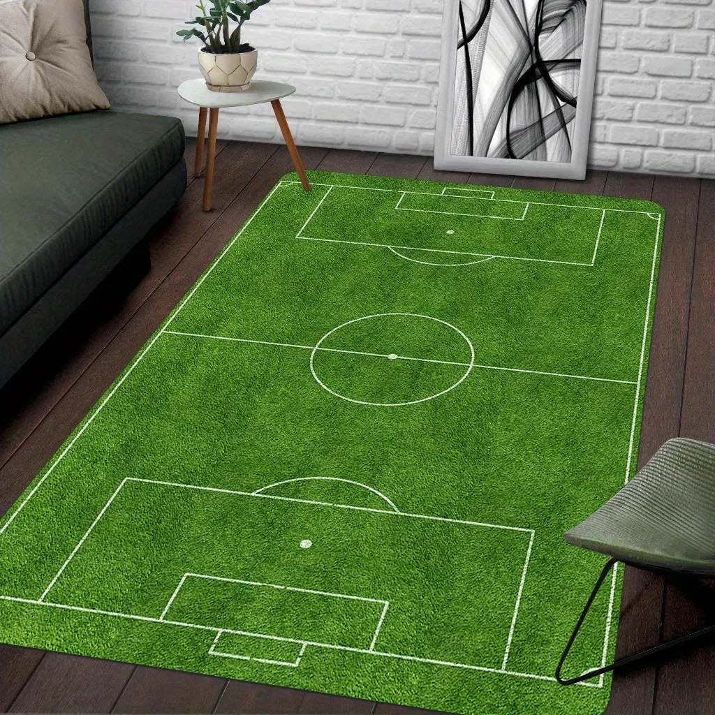 Alfombra de área de campo de fútbol VIKAMA, alfombra suave antideslizante para juegos de campo deportivo, alfombra de piso antideslizante para sala de estar, dormitorio, decoración del hogar