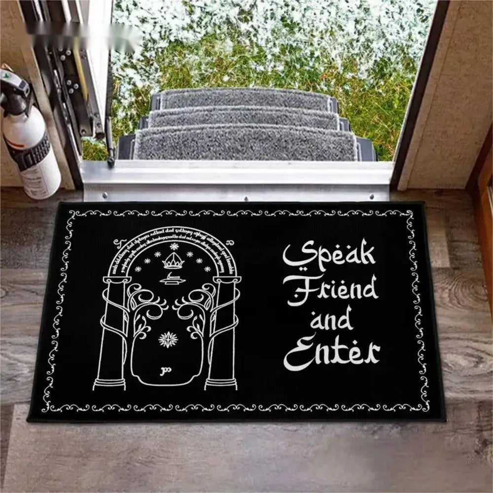 VIKAMA El Señor de los Anillos Felices Pascuas Felpudo Decoración de Halloween para el hogar Alfombra para interior/exterior Tapete para camping de caravana