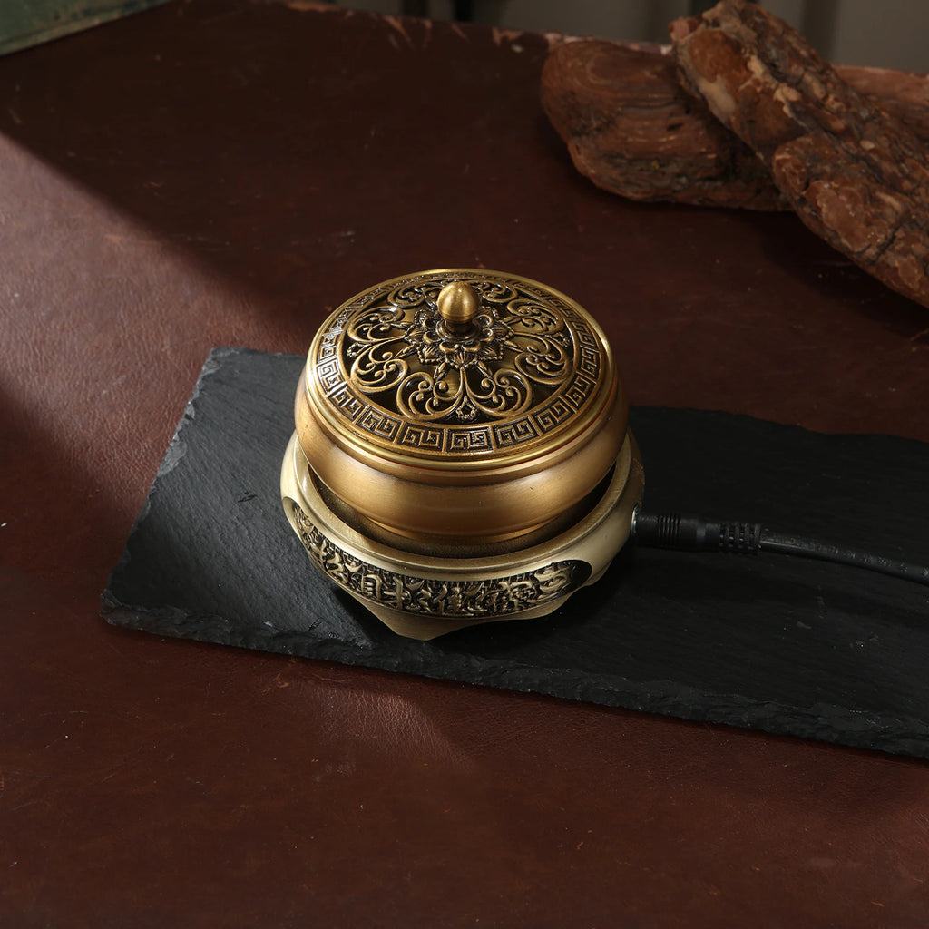 Quemador de incienso electrónico de 220 V, de cerámica, para aceites esenciales, con temporizador y temperatura ajustable, para sándalo y agarwood