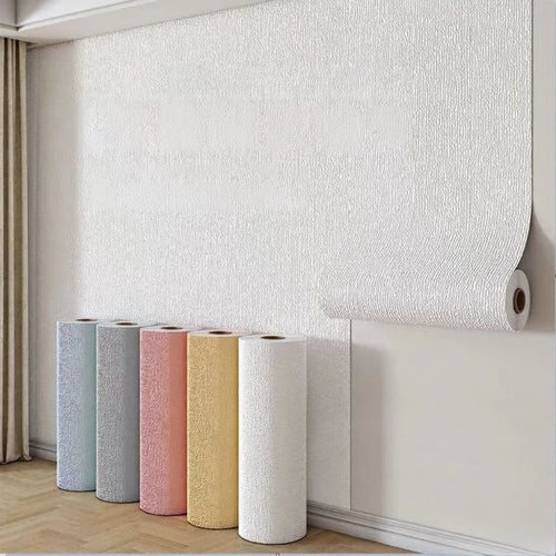 2.8/10m 3D Espesar autoadhesivo papel tapiz lino liso Diatomeas Barro pegatinas de pared color decoración renovación anticolisión Decoración del hogar