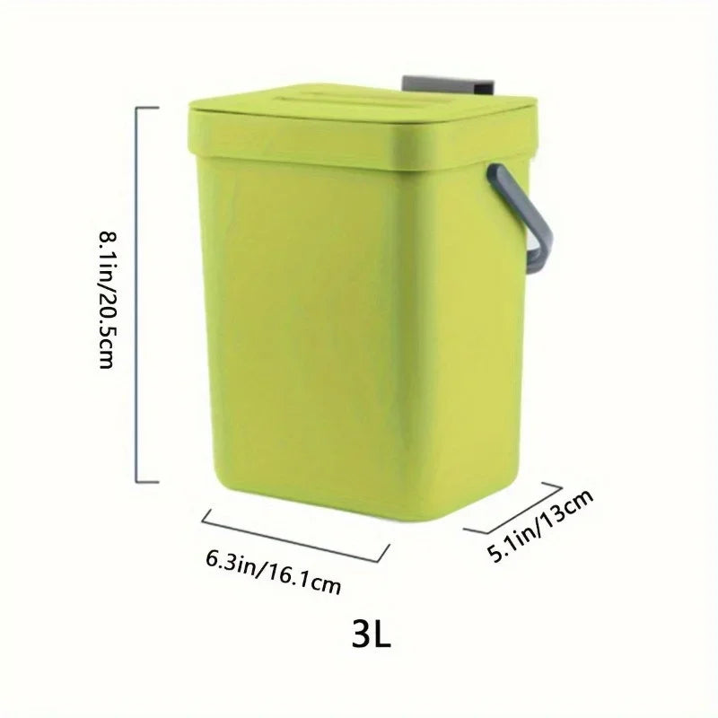 Cubo de Basura Silencioso que Ahorra Espacio - 3/5L, Contenedor Sellado Ecológico para Cocina y Oficina, No Requiere Electricidad