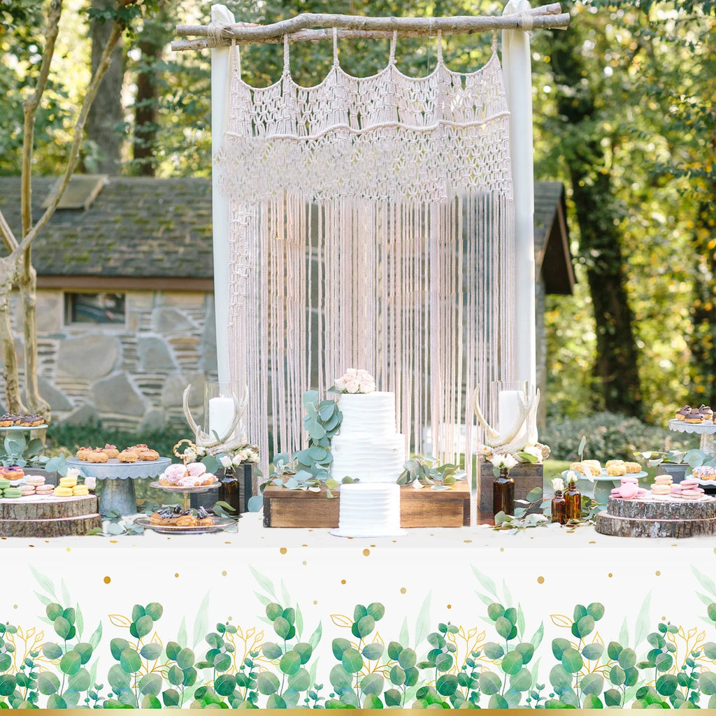 Vaisselle jetable Feuilles Vert Sauge Assiette en papier à bord doré Tasses Serviettes Décoration de mariage Anniversaire Fête Hawaïenne
