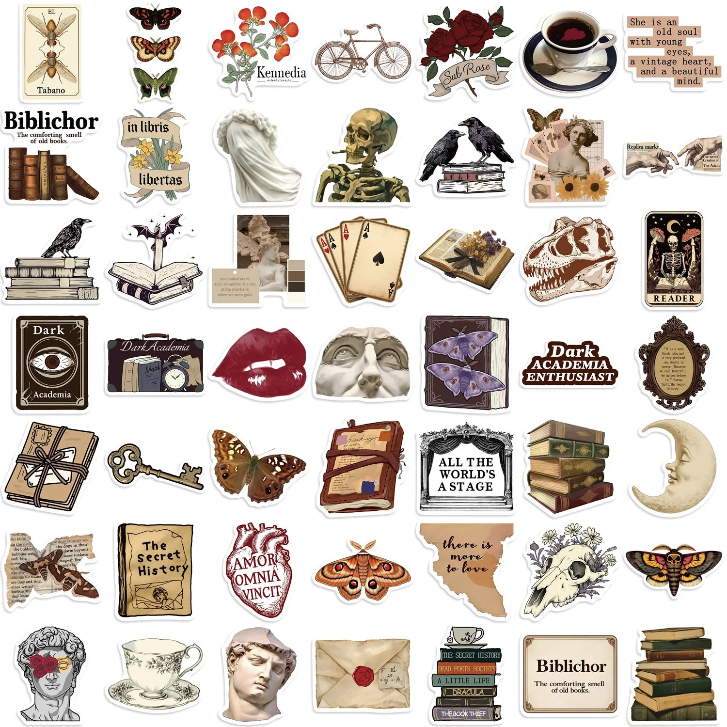 50 autocollants décoratifs Graffiti sombres et esthétiques pour guitare, carnet de notes, bagages, DIY, imperméables