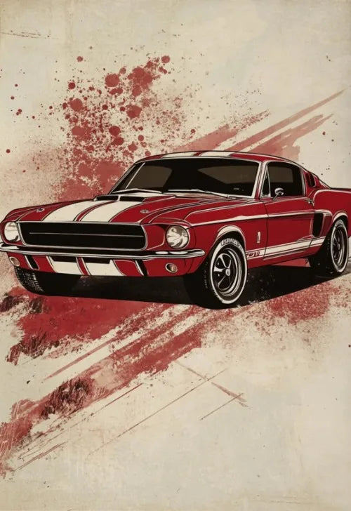Retro Muscle Car 70s Auto Poster Classic German Car Poster Vintage Wall Art Unique Room Decoration Canvas Painting for Home Room