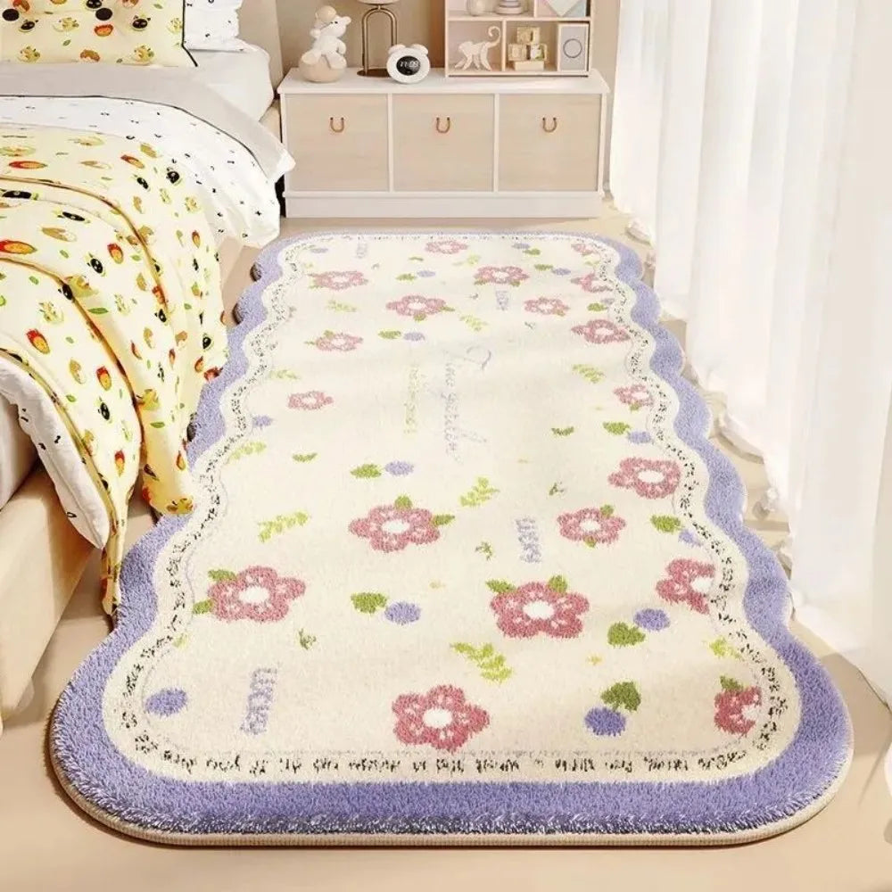 Tapis VIKAMA en fausse laine cachemire, épais, absorbant, résistant aux taches, antidérapant pour le chevet et la maison