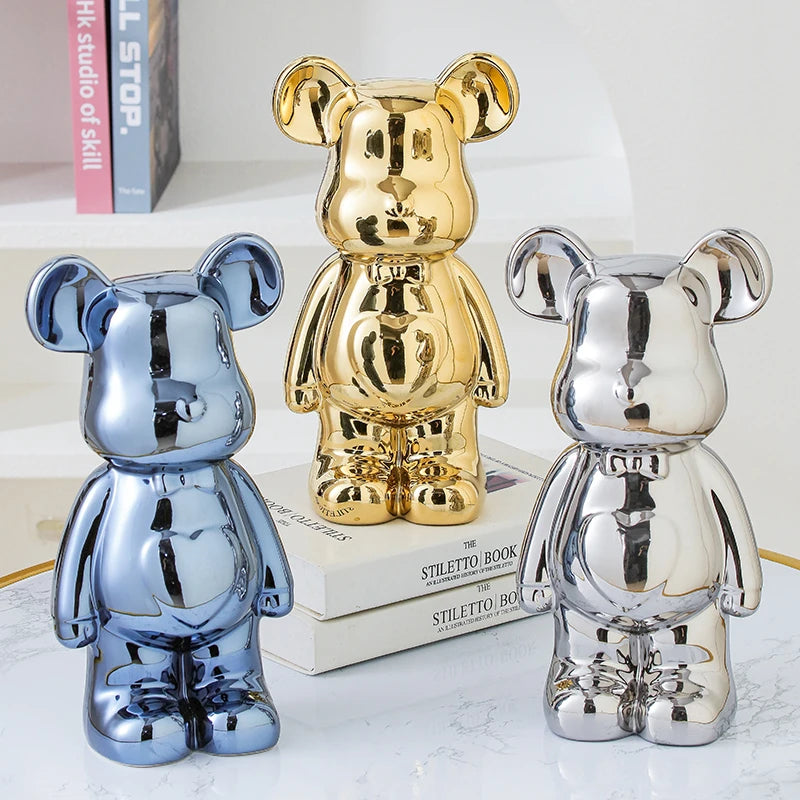17/27/cm Estatua de cerámica de oso de ladrillo estético, figura de acción, esculturas de osito de peluche, adorno para la decoración del hogar, artesanías