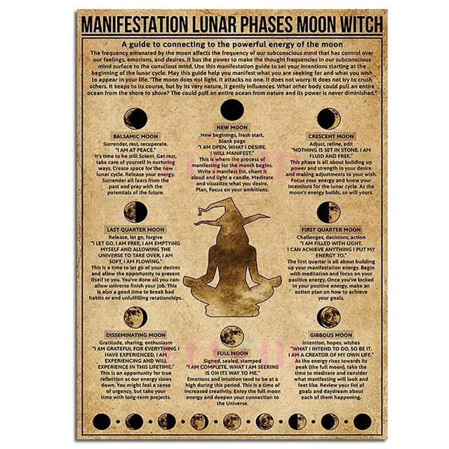 Póster de Unicornio Vintage con Estética Animal, Arte de Pared de Dementor y Dragón, Decoración de Monstruos Mágicos para Halloween, Brujas, Cocina o Habitación