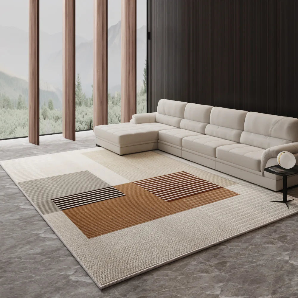 Alfombra Nórdica de Lujo Ligero VIKAMA para Sala de Estar, Sofá, Mesa de Centro, Tapete de Piso para Dormitorio y Salón, Alfombra de Gran Área, Decoración del Hogar