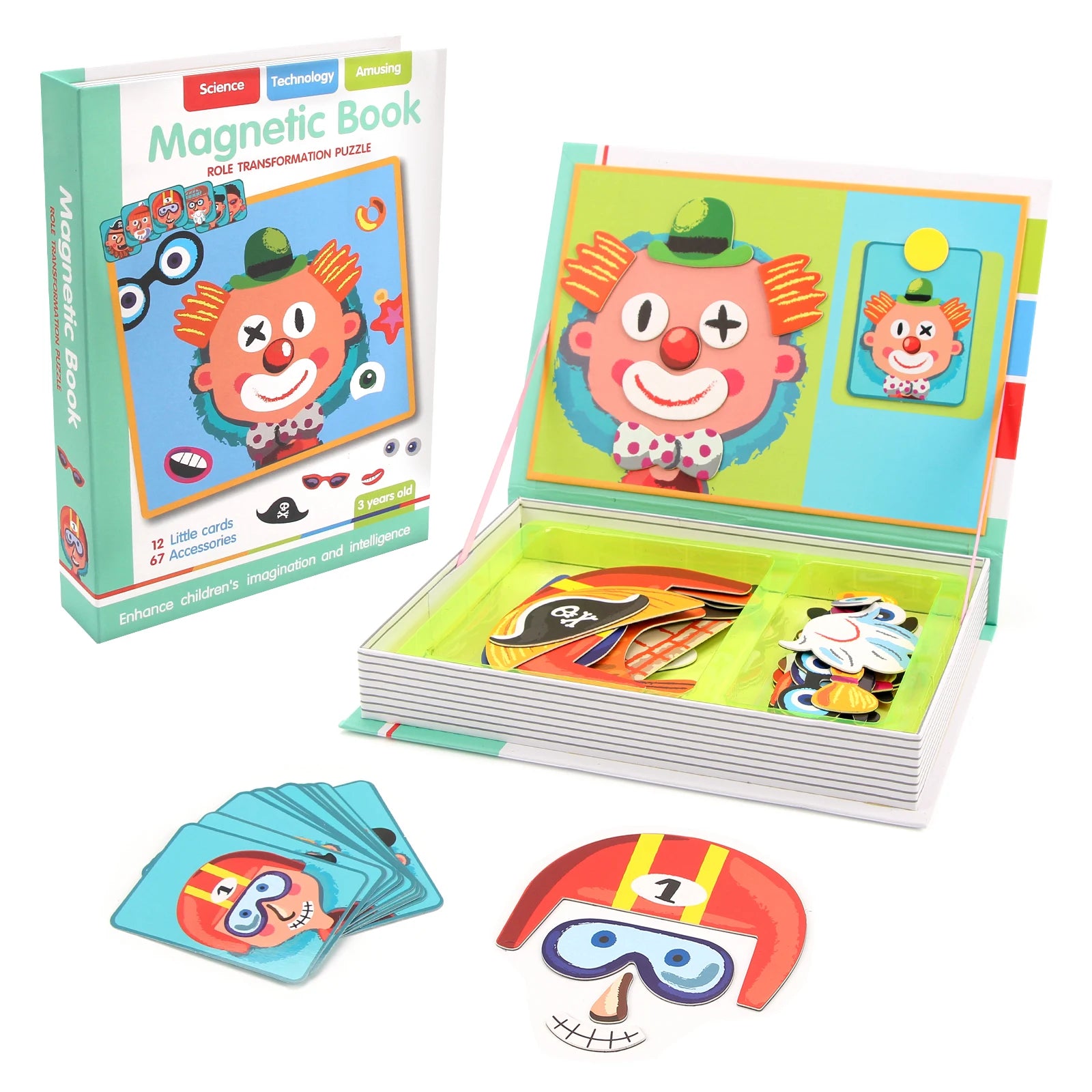 Libro magnético de rompecabezas 3D inteligente para niños, juegos de entrenamiento cerebral, juguetes educativos Montessori para regalos de niños, juguetes de Navidad