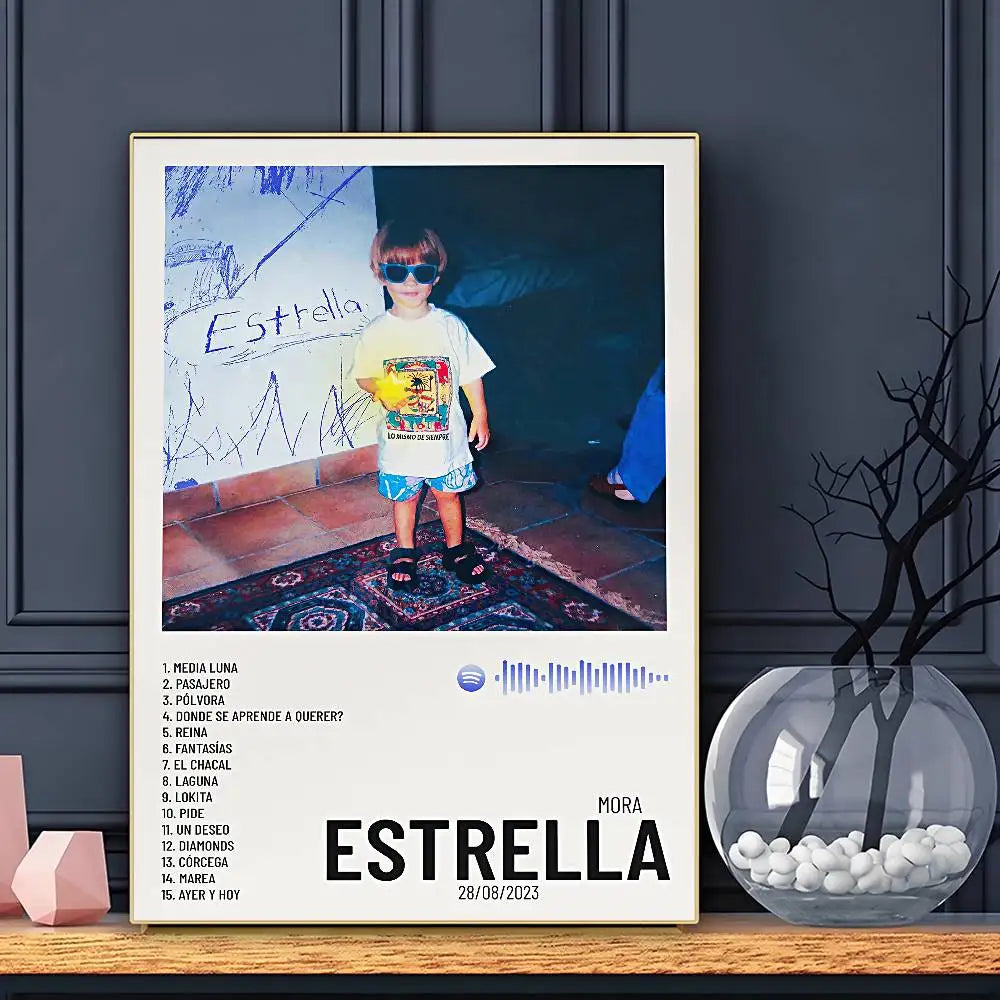 Póster del cantante Mora, arte de pared adhesivo, impresión impermeable para el hogar, sala de estar, dormitorio, bar, decoración estética