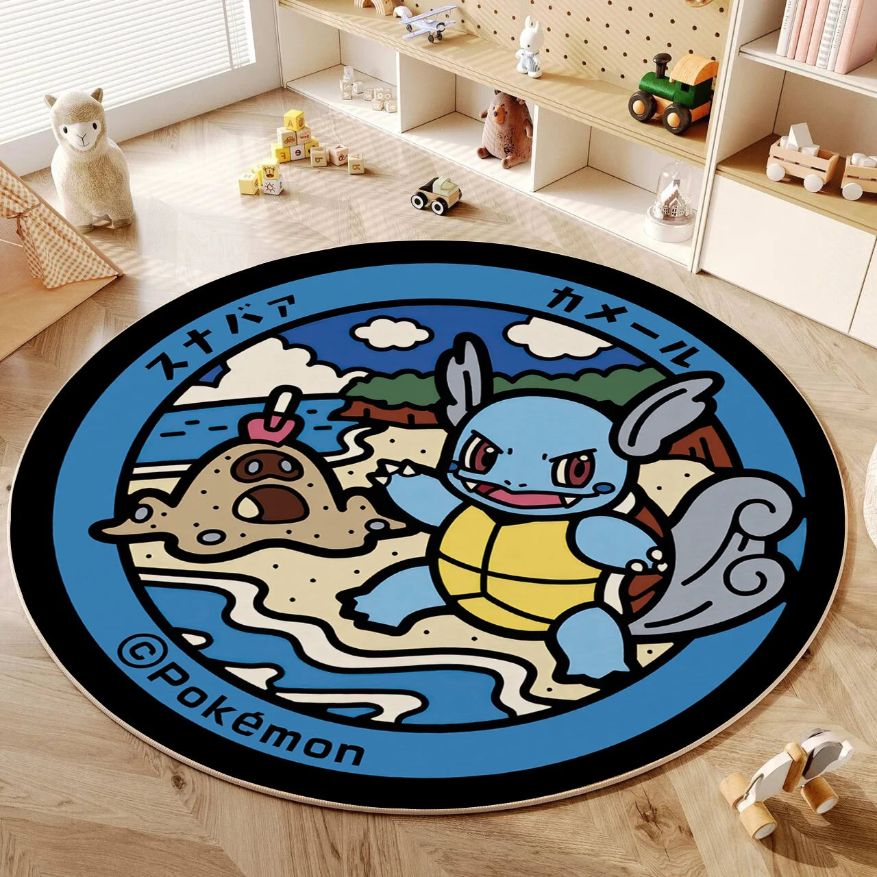 Alfombra redonda de dibujos animados VIKAMA, alfombrilla de piso para silla de computadora gamer, alfombra para habitación de chica, alfombra de dormitorio, resistente a las manchas, decoración del hogar