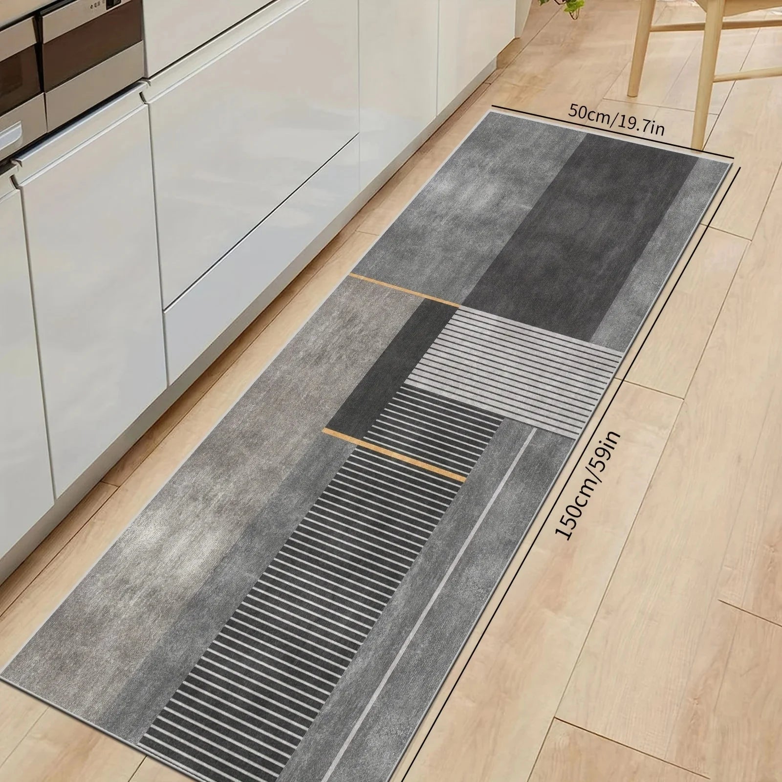 Tapis géométriques minimalistes VIKAMA – Idéaux pour les couloirs, les tapis de cuisine et les paillassons d'entrée – Décoration d'intérieur durable et facile d'entretien