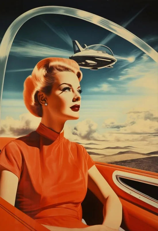 Póster Artístico de Viajes Espaciales, Cómic Vintage, Póster Alienígena Divertido, Alienígena con Decoración Humana para Pared, Humor de Bar, Decoración Retro, Lienzo Impreso de los 90