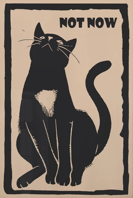 Póster divertido vintage de gatos y perros, arte de pared retro de moda, lienzo impreso, póster divertido de gatos retro, decoración de pared funky