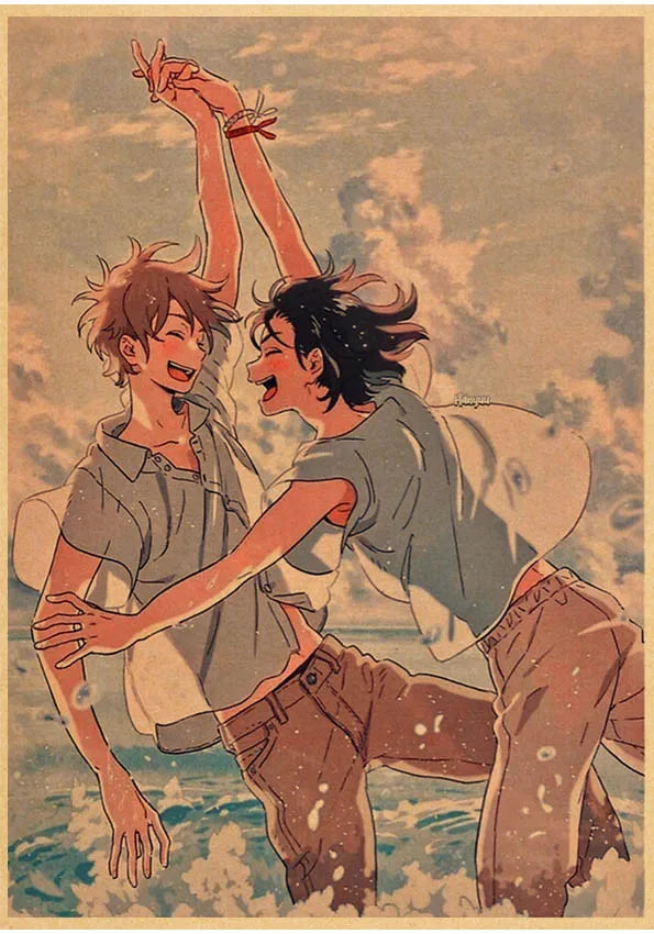Umibe No Etranger Póster Anime Arte de Pared PÓSTER RETRO vintage papel kraft Pinturas Impresiones Imagen Para Niños Decoración Habitación Hogar Regalo