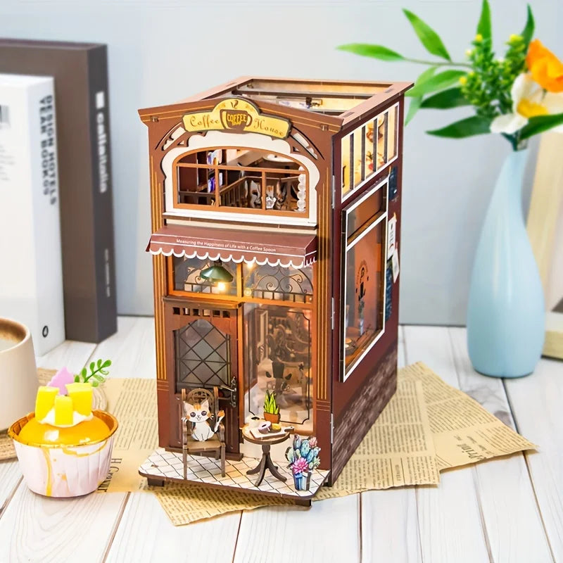 1 pièce, Kit de fabrication de coin de livre, Kit de modèle à assembler, Décoration d'étagère, Micro modèle de décoration intérieure, Le cadeau parfait pour les adolescents et les adultes