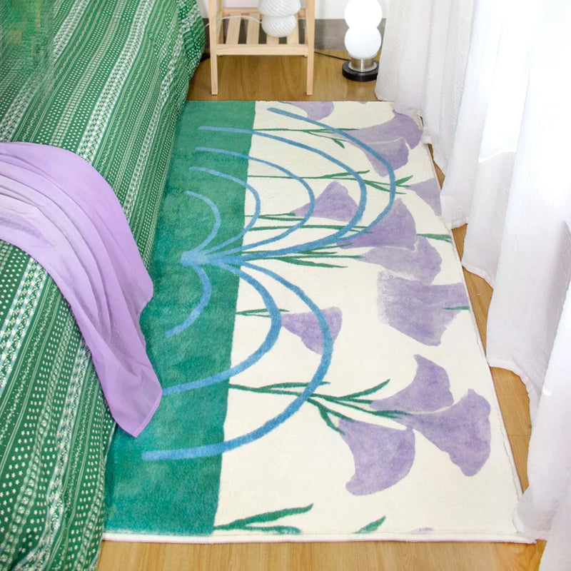 VIKAMA Alfombra Larga de Cachemira Estilo Ins, Confort, Enfriamiento, Manta de Cama para Dormitorio, Manta para Ventana de Bahía, Alfombra para Guardarropa, Decoración del Hogar