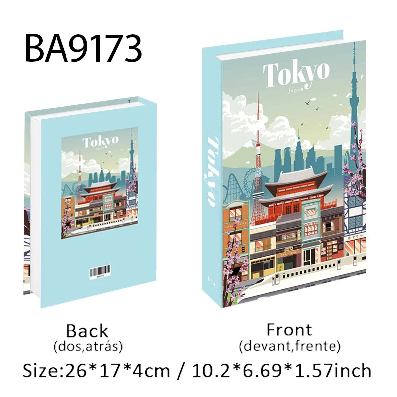 Paris New York Luxury Fake Book Storage Box Brazil Mexico Decorative Books Home Decor Coffee Table Shelf Interior Decoration