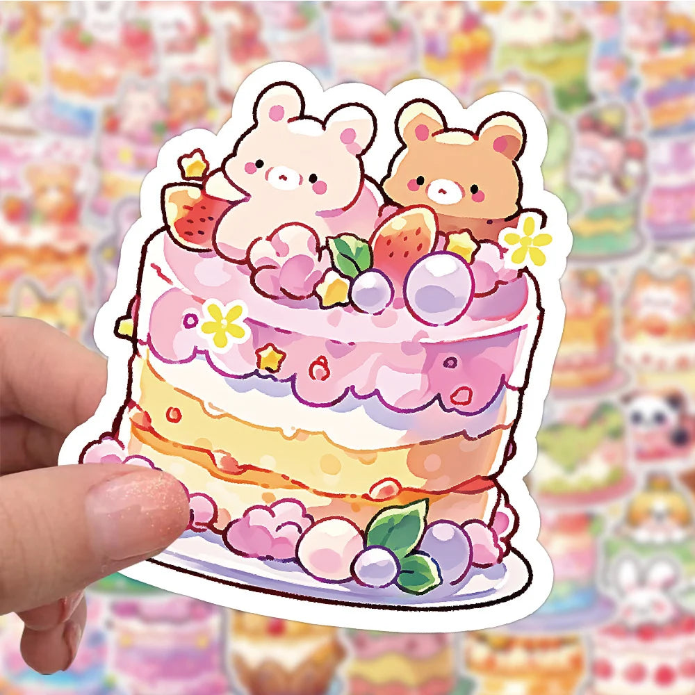 10/30/60 unids Lindo Pastel Animal de dibujos animados Estética Pegatinas Decoración DIY Ordenador portátil Maleta Cuaderno Papelería Pegatina para Niños Juguete