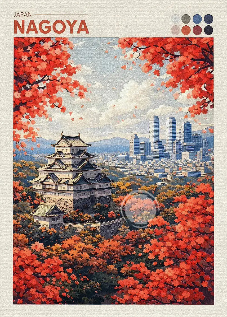 Japan Cityscape Poster Tokyo Shizuoka Cherry Blossoms Mt.Fuji Autumn Torii Gate Okayama Castle Canvas Print Living Room Decor
