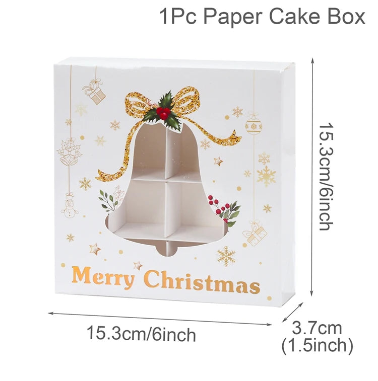 Caja de Galletas de Navidad Caja de Embalaje de Dulces Decoración de Feliz Navidad para el Hogar 2025 Navidad Noel Adorno para Árbol de Navidad Decoración Año Nuevo