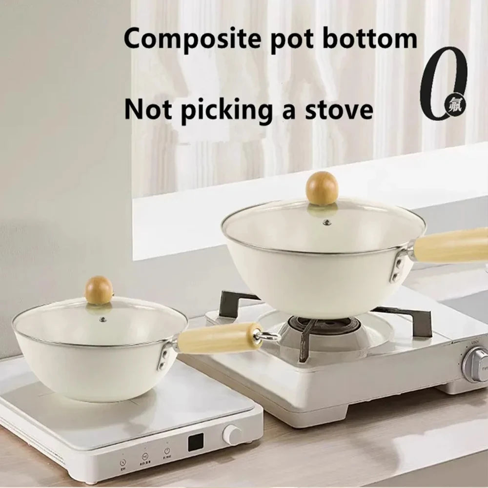 Mini poêle à frire antiadhésive en céramique, wok, poêle à œufs, steaks, crêpes, compatible tous feux (induction, gaz), ustensile de cuisine