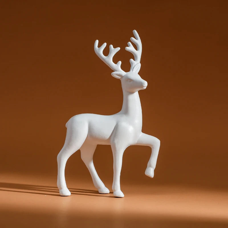 Décor de chambre Mère Biche Sculptures mignonnes pour chambre d'enfant Miniatures Kawaii Sculptures Décoration de Noël à la maison Figurines de faon