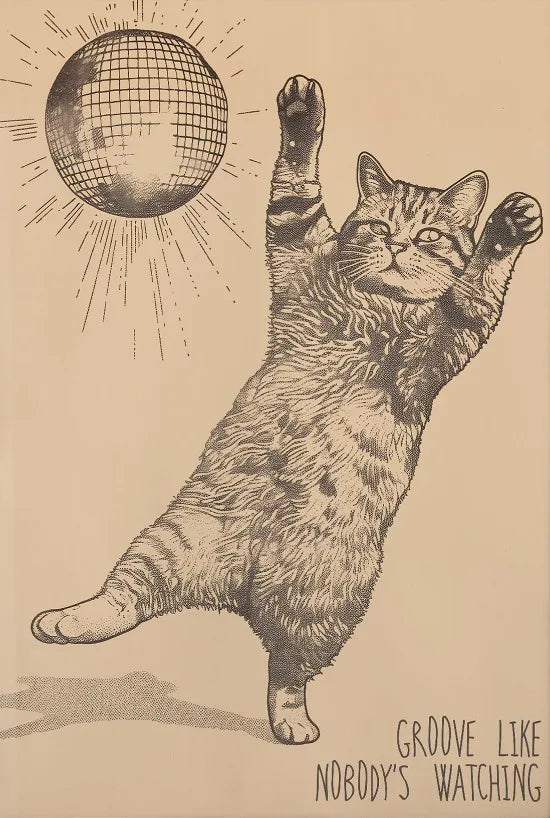 Póster divertido vintage de gatos y perros, arte de pared retro de moda, lienzo impreso, póster divertido de gatos retro, decoración de pared funky