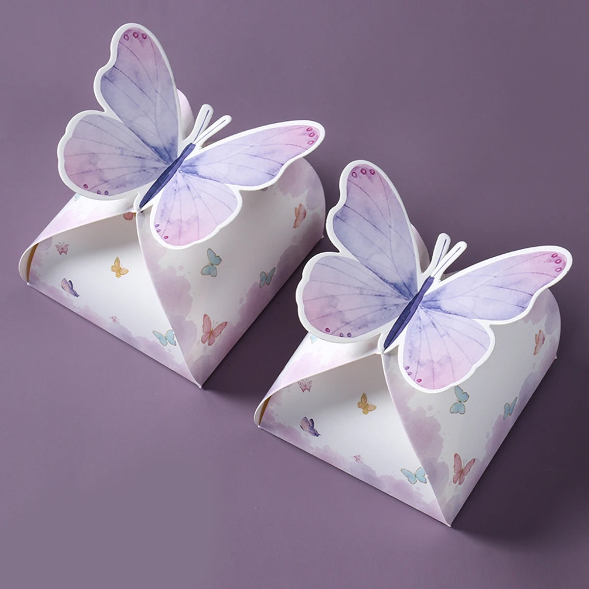 Caja de regalos de dulces de mariposa rosa, decoración de fiesta de cumpleaños feliz para niñas, suministros de fiesta de cumpleaños de mariposa para bodas, decoración de baby shower