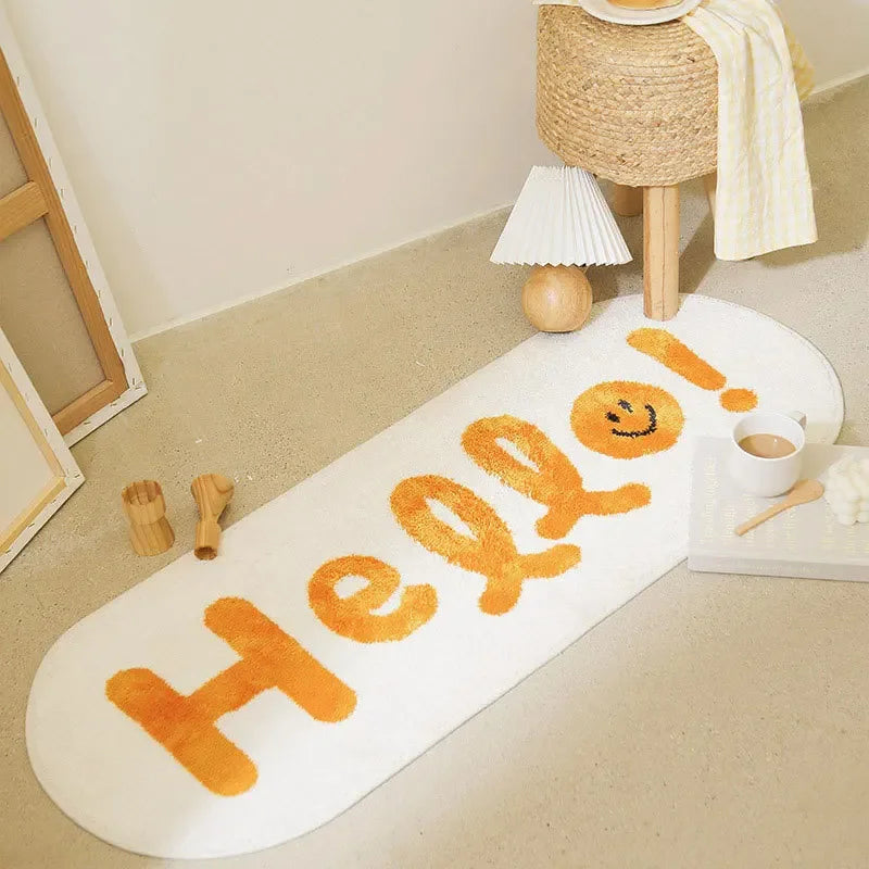 Alfombra de Gato de Dibujos Animados VIKAMA para Enfriar y Mantener el Calor, Manta Larga para el Costado de la Cama, Alfombra para Pasillo, Decoración del Hogar