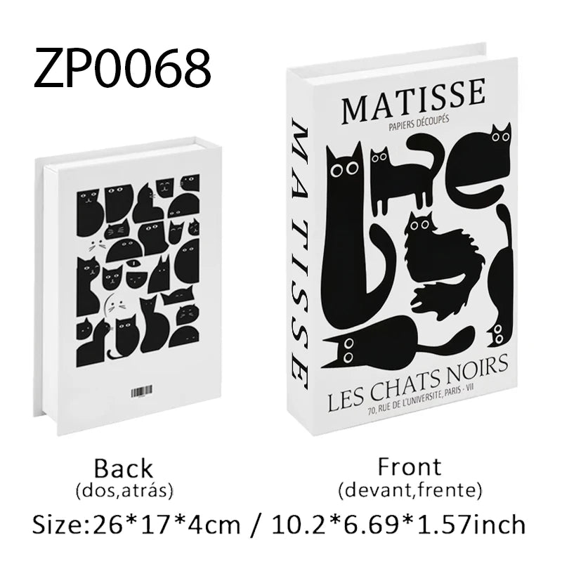 Boho Monet Matisse Luxury Fake Book Storage Box Home Interior Decoration Decorative Books Coffee Table Bedroom Living Room Decor