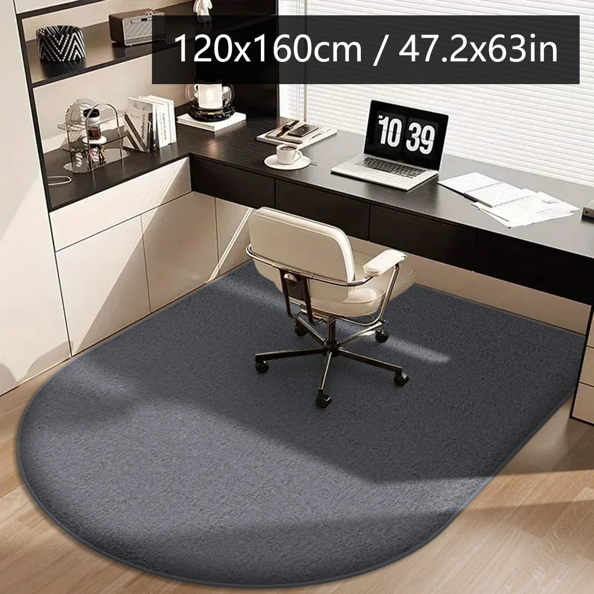 Alfombra arqueada de color liso VIKAMA, suave y antideslizante, para oficina, estudio, silla de ordenador, tocador, alfombrilla para los pies, decoración del hogar