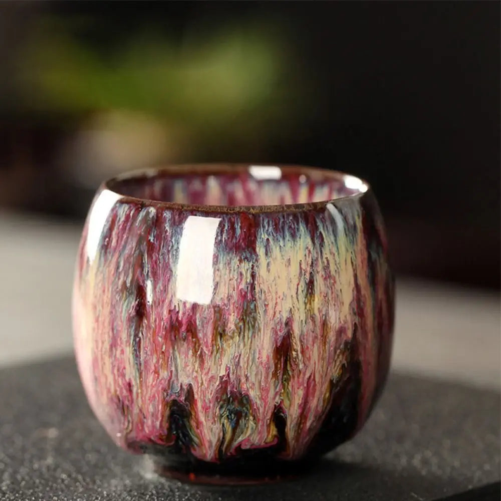 Japanese Style Ceramic Tea Cup Kiln Transformation Espresso Cup Porcelain Kung Fu Teacup Pottery Coffee Mug Wine Drinkware