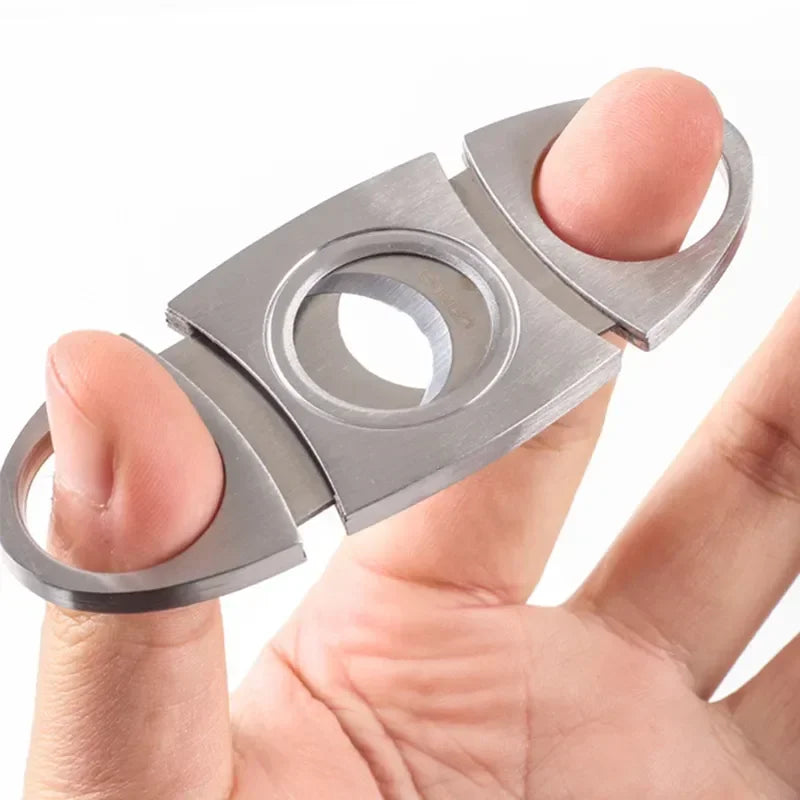 Coupe-cigare multifonctionnel en acier inoxydable, coupe-cigare classique en métal, guillotine, ciseaux à cigare, perforateur, accessoires de coupe-cigare
